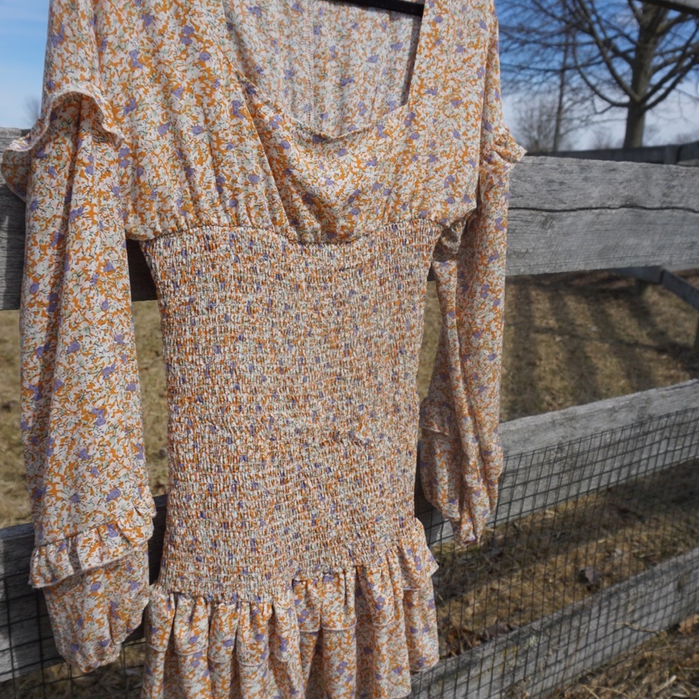 Nasty Gal Put A Spring On It Floral Mini Dress Orange Size 6